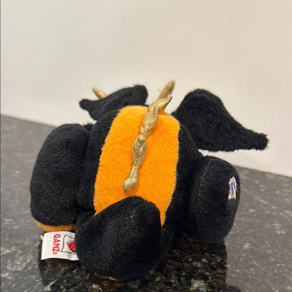 GANZ Webkinz Lava Dragon Black And Orange 10" Plush Stuffed Animal - Picture 4 of 9